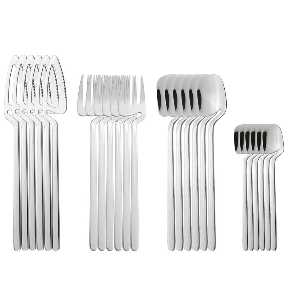 24pcs Sliver Dinnerware Set 18/10 Stainless Steel Tableware Cutlery Set Knife Fork Coffee Dessert Spoon Party Kitchen Silverware
24pcs Sliver Dinnerware Set 18/10 Stainless Steel Tableware Cutlery Set Knife Fork Coffee Dessert Spoon Party Kitchen Silverware