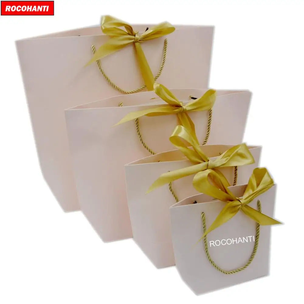 50X Elegant Customized Brand Logo Luxury Boutique Paper Shopping Bag Pink Gift Bags With Bowknot 3 Strands Twisted Rope Handle
50X Elegant Customized Brand Logo Luxury Boutique Paper Shopping Bag Pink Gift Bags With Bowknot 3 Strands Twisted Rope Handle