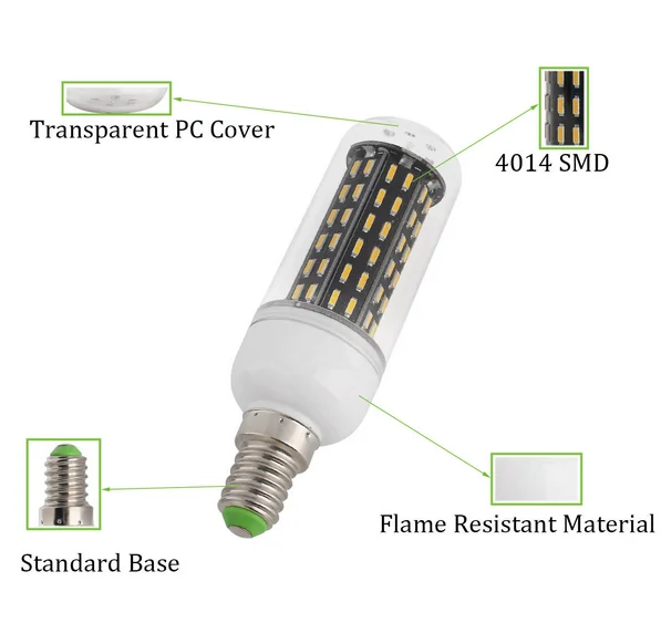 E27 E12 E14 G9 GU10 LED Corn Bulb 4014 SMD Light 10W 20W 25W 30W Lighting 36leds 72leds 96leds 138leds Ampoule Led Spotlight
E27 E12 E14 G9 GU10 LED Corn Bulb 4014 SMD Light 10W 20W 25W 30W Lighting 36leds 72leds 96leds 138leds Ampoule Led Spotlight
