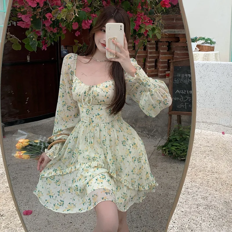 Seaside Holiday Dress 2021 Summer New Chiffon French Vintage Square Neck Puff Pleeve Women Floral Beach Dress
Seaside Holiday Dress 2021 Summer New Chiffon French Vintage Square Neck Puff Pleeve Women Floral Beach Dress
