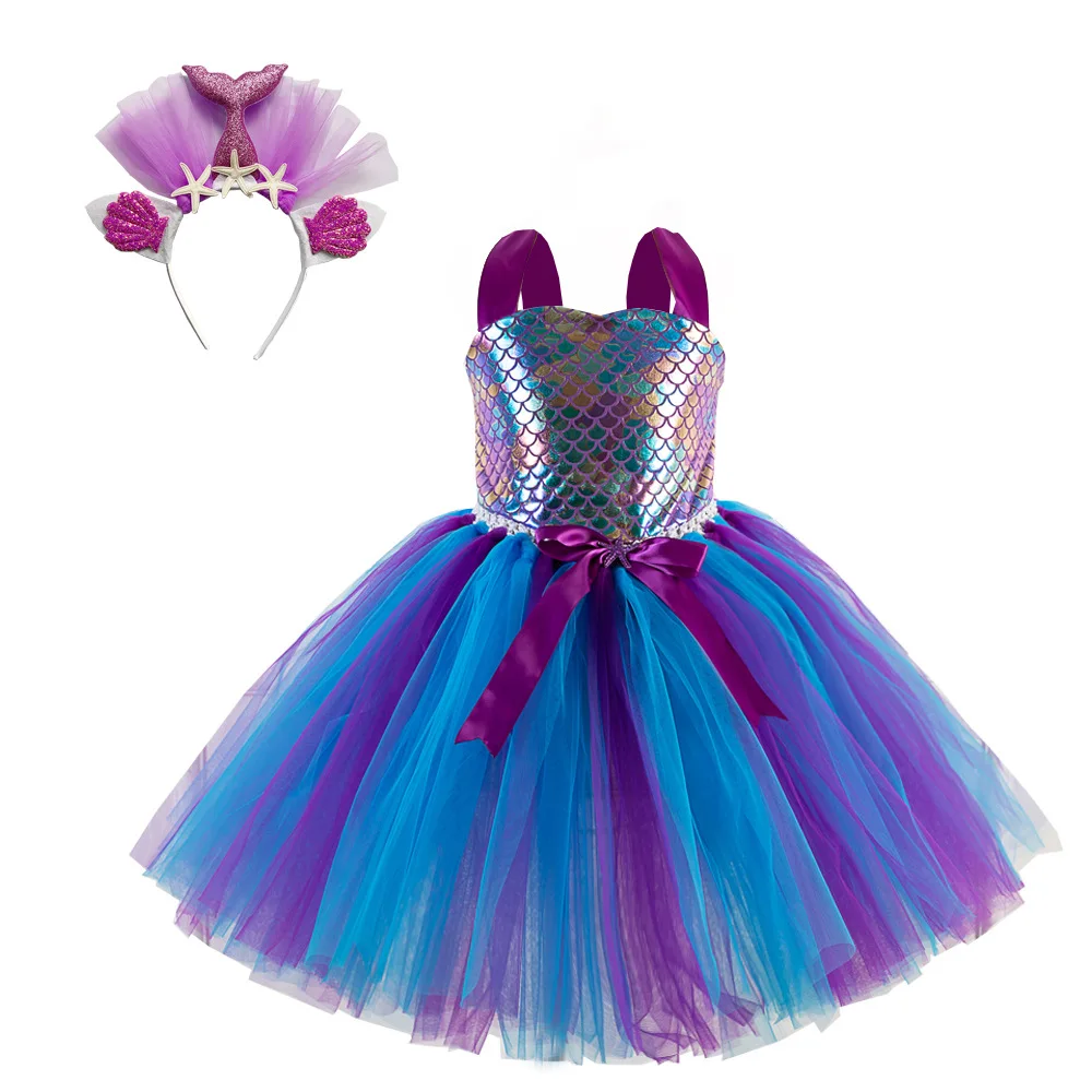 2021 Christmas Mermaid Girls Clothes for Party Children Clothing Mermaid Girl Tutu Dress with Headband Cosplay Mermaid Dress
2021 Christmas Mermaid Girls Clothes for Party Children Clothing Mermaid Girl Tutu Dress with Headband Cosplay Mermaid Dress