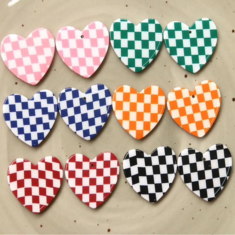 Colorful Checkerboard Grid Style Resin Heart Pendant Charms Ornament Accessories Girls Fashion Earring Necklace 50pcs 24*27mm
Colorful Checkerboard Grid Style Resin Heart Pendant Charms Ornament Accessories Girls Fashion Earring Necklace 50pcs 24*27mm