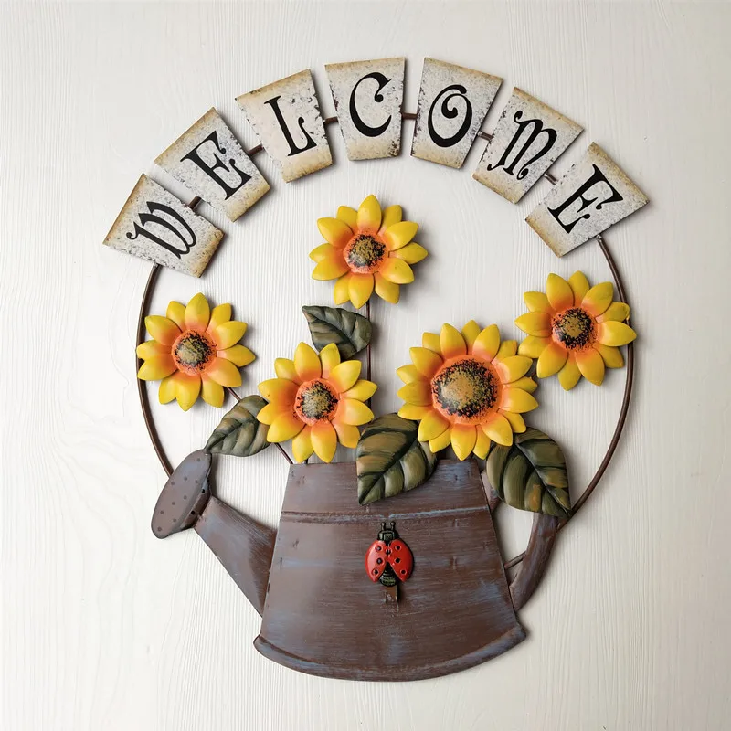 Pastoral Style Welcome Pendant Sunflower Hanging Ornament Iron Craft Wall Decor
Pastoral Style Welcome Pendant Sunflower Hanging Ornament Iron Craft Wall Decor