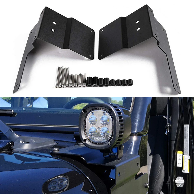 1PAIR Car A-Pillar Driving Work Light Mount Bracket for Jeep Wrangler JL 2018-2023 Engine Hood Offroad Lamp Holder Clamp
1PAIR Car A-Pillar Driving Work Light Mount Bracket for Jeep Wrangler JL 2018-2023 Engine Hood Offroad Lamp Holder Clamp