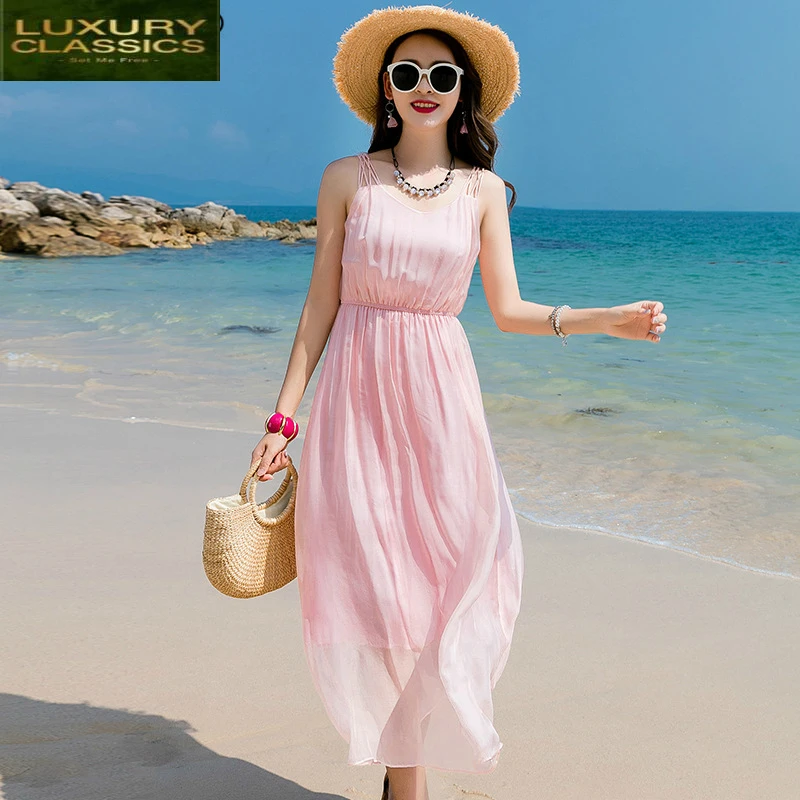 Beach Pink Dress Women Long Summer Dress Boho Party Dresses Real Silk Vestidos Casual Ladies Maxi Dresses 2021 LWL1583
Beach Pink Dress Women Long Summer Dress Boho Party Dresses Real Silk Vestidos Casual Ladies Maxi Dresses 2021 LWL1583