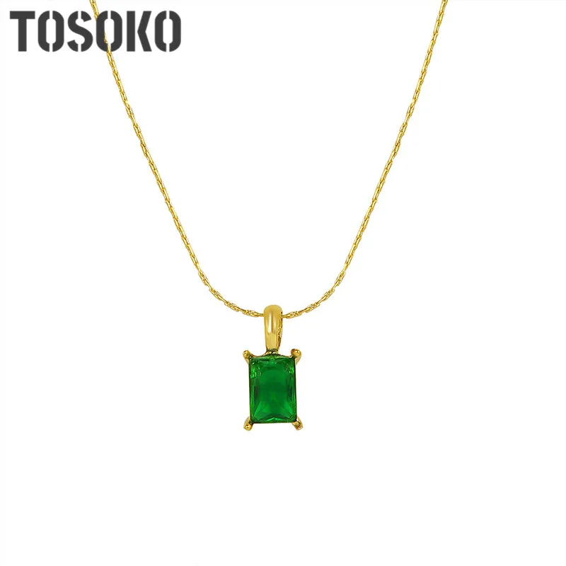 Женское Ожерелье TOSOKO, ювелирные изделия из нержавеющей стали, кулон с изумрудным цирконием, BSP026
Женское Ожерелье TOSOKO, ювелирные изделия из нержавеющей стали, кулон с изумрудным цирконием, BSP026