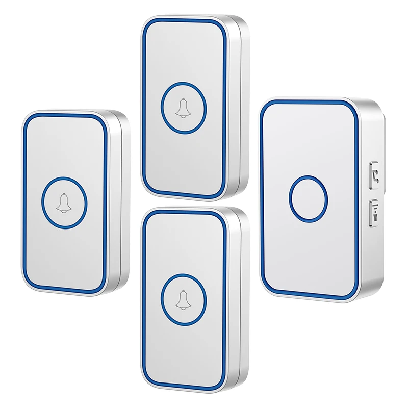 CACAZI Smart Wireless Doorbell 60 Chimes 0-110dB Waterproof Home Cordless Door Ring Bell US EU UK Plug 3 Button 1 2 3 Receiver
CACAZI Smart Wireless Doorbell 60 Chimes 0-110dB Waterproof Home Cordless Door Ring Bell US EU UK Plug 3 Button 1 2 3 Receiver