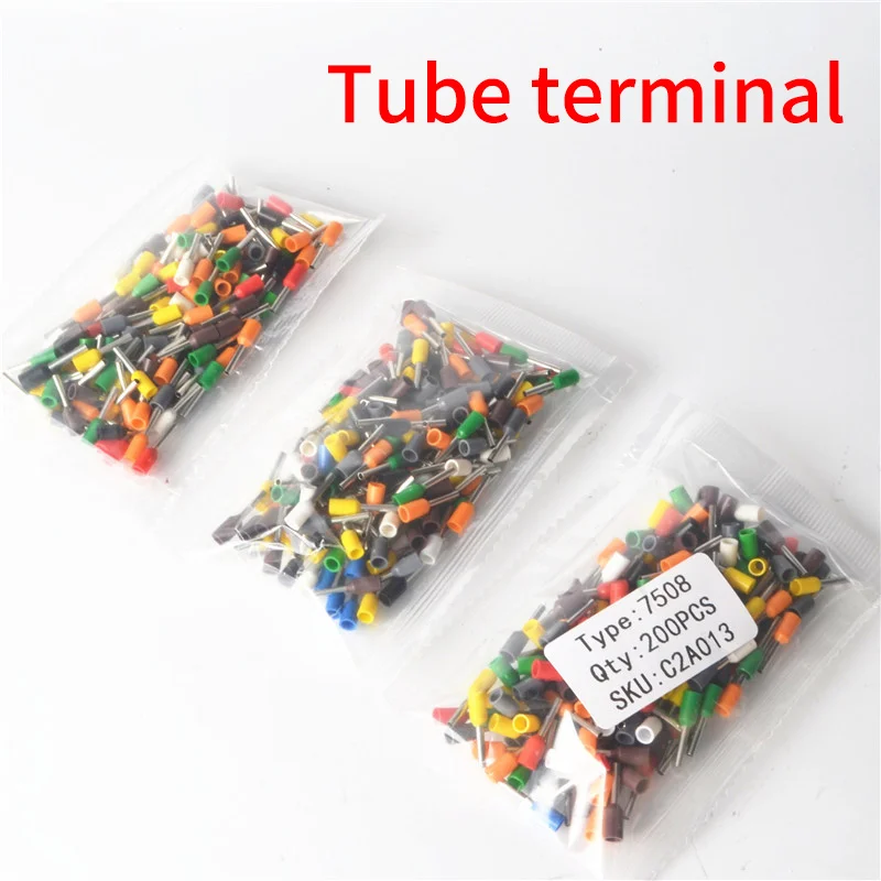 200Pcs E0508 E7508 E1008 E0506 E1508 Tube Terminal Wire Connect Terminal Crimp Terminator Cold Pressed Terminals 
200Pcs E0508 E7508 E1008 E0506 E1508 Tube Terminal Wire Connect Terminal Crimp Terminator Cold Pressed Terminals