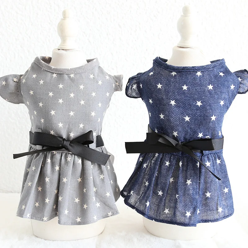 Star Bow Belt Dog Cat Dress Pet Products Summer 100% Cotton Clothing For Dogs Cats Chihuahua Teddy Pet Puppy Dog Clothes 2020
Star Bow Belt Dog Cat Dress Pet Products Summer 100% Cotton Clothing For Dogs Cats Chihuahua Teddy Pet Puppy Dog Clothes 2020
