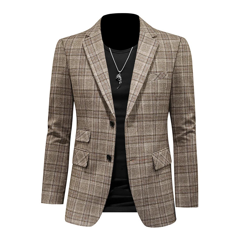 2021 Spring New Colorblock Plaid Khaki Blazer Men Slim Casual Man Blazers Wedding Business Party Clothing Dress Men Coats 5XL
2021 Spring New Colorblock Plaid Khaki Blazer Men Slim Casual Man Blazers Wedding Business Party Clothing Dress Men Coats 5XL