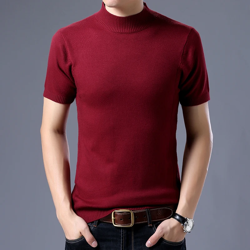 High Quality Male Sweater Shirt Men Short Sleeve Jumper Sexy Solid Knit Shirt Half Turtleneck Cotton Shirts
High Quality Male Sweater Shirt Men Short Sleeve Jumper Sexy Solid Knit Shirt Half Turtleneck Cotton Shirts