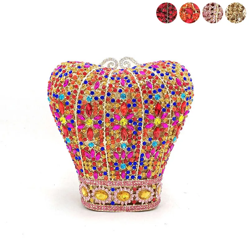 Fashion ladies Bridal wedding party women evening party bag diamonds luxury funny queen crown clutches elegant crystal purses
Fashion ladies Bridal wedding party women evening party bag diamonds luxury funny queen crown clutches elegant crystal purses