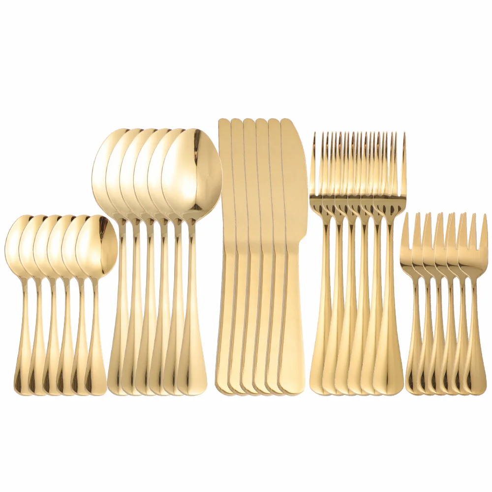 Gold Cutlery Set Stainless Steel Golden Knives Forks Spoons Cutlery Set Kitchen Tableware Gold Dinnerware Set Dropshipping
Gold Cutlery Set Stainless Steel Golden Knives Forks Spoons Cutlery Set Kitchen Tableware Gold Dinnerware Set Dropshipping