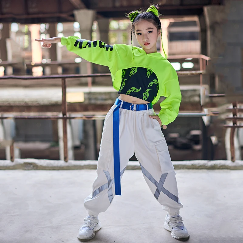 Kids Hip Hop Clothes Girls Hooded Tops Loose Cargo Pants Fluorescent Green Show Costume Rave Catwalk Jazz Dancing Clothes BL7334
Kids Hip Hop Clothes Girls Hooded Tops Loose Cargo Pants Fluorescent Green Show Costume Rave Catwalk Jazz Dancing Clothes BL7334