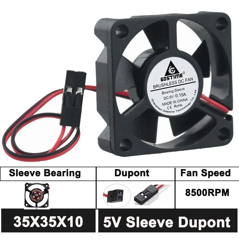 2 шт. Gdstime 35*35x10 мм осевой 5 вольт Dupont 2Pin 35 мм DC вентилятор охлаждения, кулер
2 шт. Gdstime 35*35x10 мм осевой 5 вольт Dupont 2Pin 35 мм DC вентилятор охлаждения, кулер