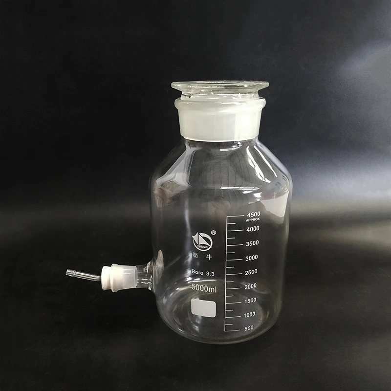 Laboratory aspirator bottle 5000ml,Wide mouth,Clear with tick marks,With rubber plug faucet distilled water bottle
Laboratory aspirator bottle 5000ml,Wide mouth,Clear with tick marks,With rubber plug faucet distilled water bottle
