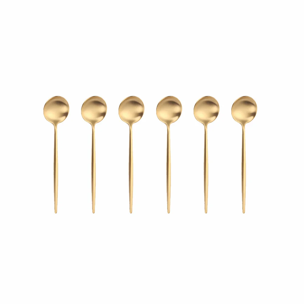 6Pcs Gold Stainless Steel Coffee Teaspoons Dessert Ice Cream Fruit Teaspoons Round Shape Coffee Mixing Spoons Kitchen Party Tool
6Pcs Gold Stainless Steel Coffee Teaspoons Dessert Ice Cream Fruit Teaspoons Round Shape Coffee Mixing Spoons Kitchen Party Tool