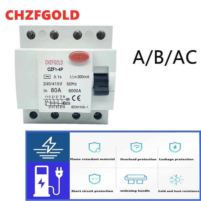 CHZFGOLDinterruptor de corrente com trilho din, envio grátis, disjuntor dc, rccb, rcd, 4p, 63a, 30ma, tipo b, 10ka
CHZFGOLDinterruptor de corrente com trilho din, envio grátis, disjuntor dc, rccb, rcd, 4p, 63a, 30ma, tipo b, 10ka
