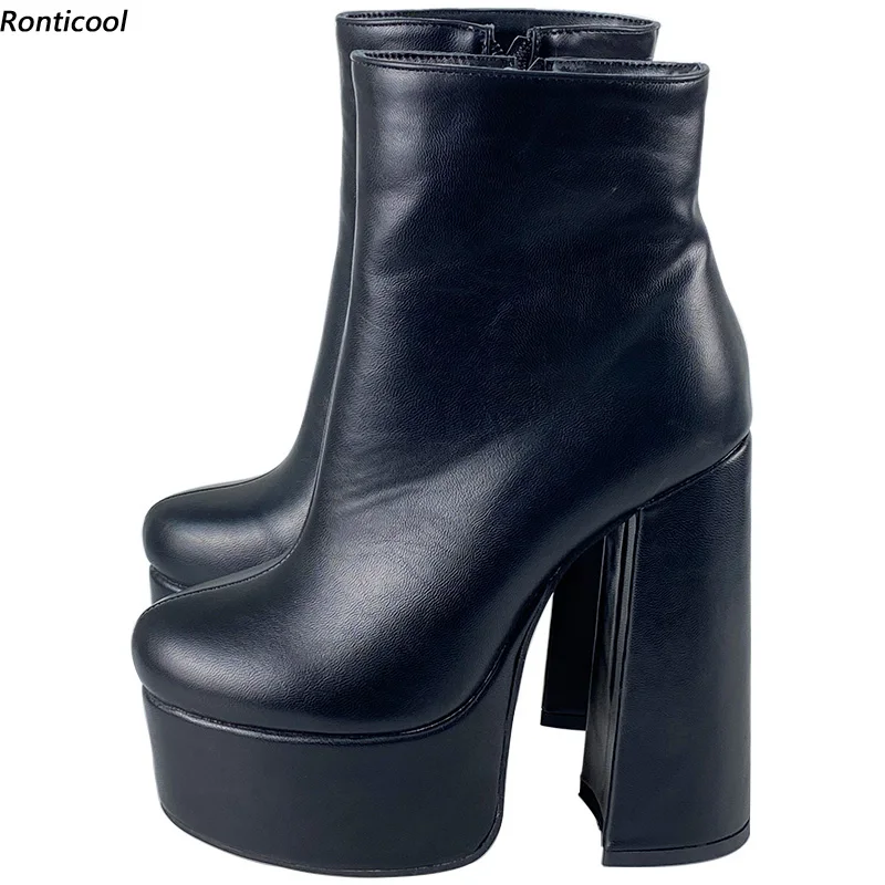 Ronticool 2021 Women Platform Ankle Boots Winter Block High Heels Round Toe Elegant Black Party Shoes Women Plus US Size 5-15
Ronticool 2021 Women Platform Ankle Boots Winter Block High Heels Round Toe Elegant Black Party Shoes Women Plus US Size 5-15