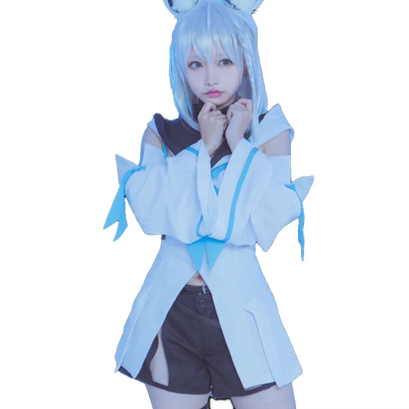 In stock Shirakami Fubuki cos suit little fox on white Cute anime suit with clothes full set
In stock Shirakami Fubuki cos suit little fox on white Cute anime suit with clothes full set