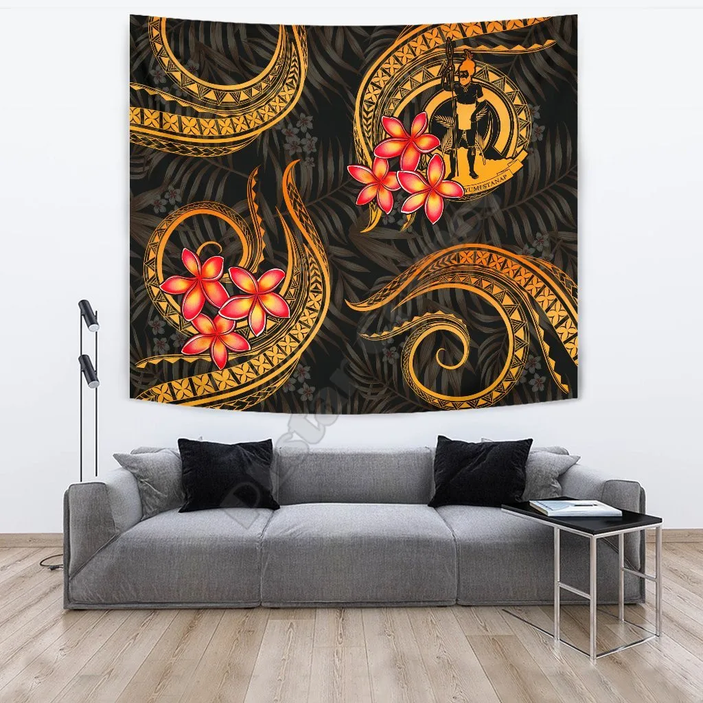 Vanuatu Tapestry Gold Plumeria 3D Printed Tapestrying Rectangular Home Decor Wall Hanging
Vanuatu Tapestry Gold Plumeria 3D Printed Tapestrying Rectangular Home Decor Wall Hanging