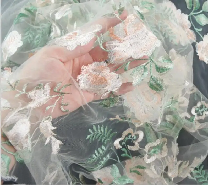 Exquisite Flower Gauze Fabric, Mix-colored Wedding Lace Fabric, Embroidered Tulle Fabric, Bridal Dresses Fabric Sold By The Yard
Exquisite Flower Gauze Fabric, Mix-colored Wedding Lace Fabric, Embroidered Tulle Fabric, Bridal Dresses Fabric Sold By The Yard