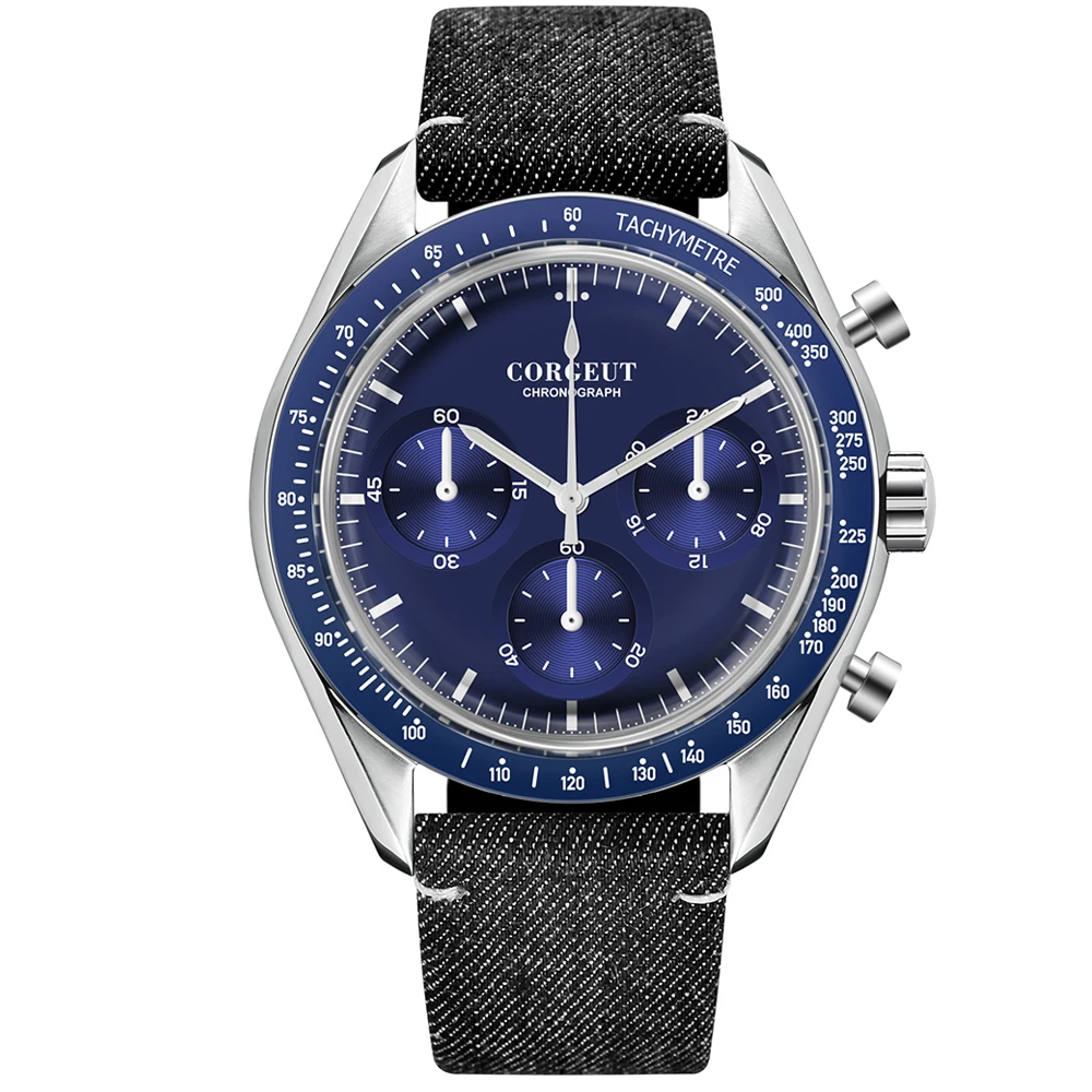 Corgeut 40mm Top Luxury Men's Chronograph Quartz Watch Stainless Steel Belt Luminous Multifunction Watch Blue Surface
Corgeut 40mm Top Luxury Men's Chronograph Quartz Watch Stainless Steel Belt Luminous Multifunction Watch Blue Surface