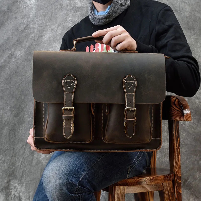 Retro Crazy Horse Leather Man Briefcase Bag Genuine Leather Male 16inch Laptop Business Handbag Cowhide Office Messenger bags
Retro Crazy Horse Leather Man Briefcase Bag Genuine Leather Male 16inch Laptop Business Handbag Cowhide Office Messenger bags