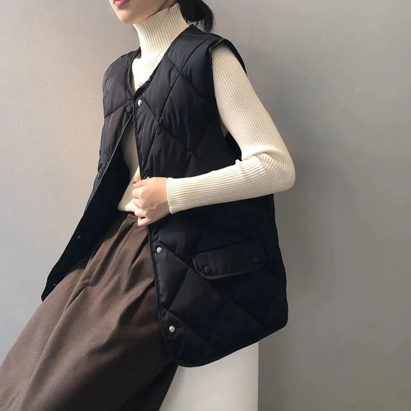 Autumn Winter Cotton Women Vest Jacket Fashion Casual Korean Minimalist Warm Waistcoat All-Match Thicken Sleeveless Outerwear
Autumn Winter Cotton Women Vest Jacket Fashion Casual Korean Minimalist Warm Waistcoat All-Match Thicken Sleeveless Outerwear