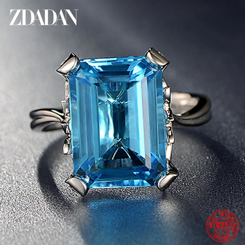 ZDADAN 925 Sterling Silver Square Sapphire Ring For Women Luxury Wedding Jewelry Party Gift
ZDADAN 925 Sterling Silver Square Sapphire Ring For Women Luxury Wedding Jewelry Party Gift