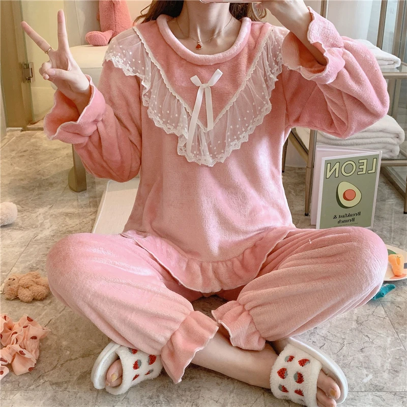 Women's pajamas new arrival autumn/winter long-sleeve trousers home service suits warm flannel casual bathrobes pigiama donna
Women's pajamas new arrival autumn/winter long-sleeve trousers home service suits warm flannel casual bathrobes pigiama donna