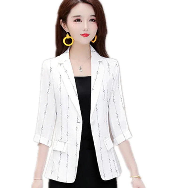 2022 spring and autumn fashion Slim blazer women's short stripe autumn Korean small fragrance button suit jacket A65
2022 spring and autumn fashion Slim blazer women's short stripe autumn Korean small fragrance button suit jacket A65