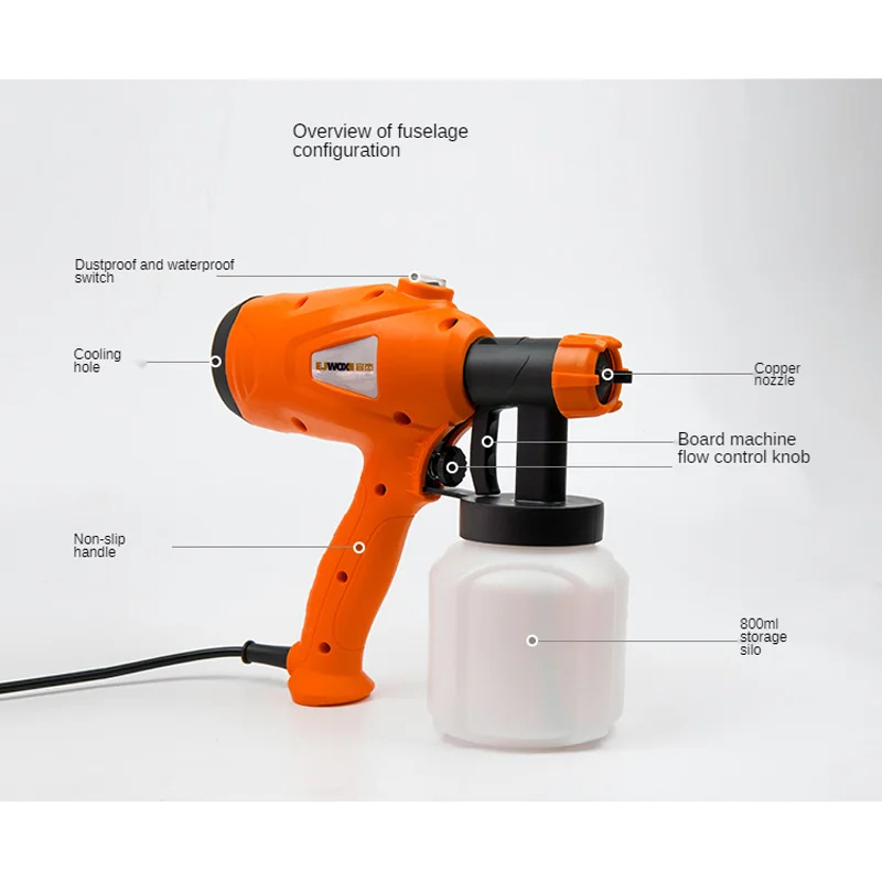 220V Electric Spray Gun Decoration Spray Device 800ML 2.5MM Latex Paint Spray Gun
220V Electric Spray Gun Decoration Spray Device 800ML 2.5MM Latex Paint Spray Gun