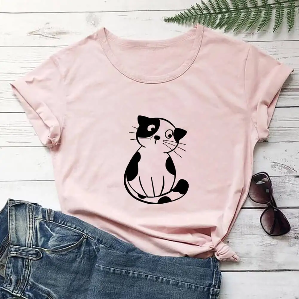 Cartoon Cat Graphic Pirnt 100%Cotton Women Tshirt Cat Mom Funny Summer Casual O-Neck Short Sleeve Top Pet Lover Gift Holiday Tee
Cartoon Cat Graphic Pirnt 100%Cotton Women Tshirt Cat Mom Funny Summer Casual O-Neck Short Sleeve Top Pet Lover Gift Holiday Tee