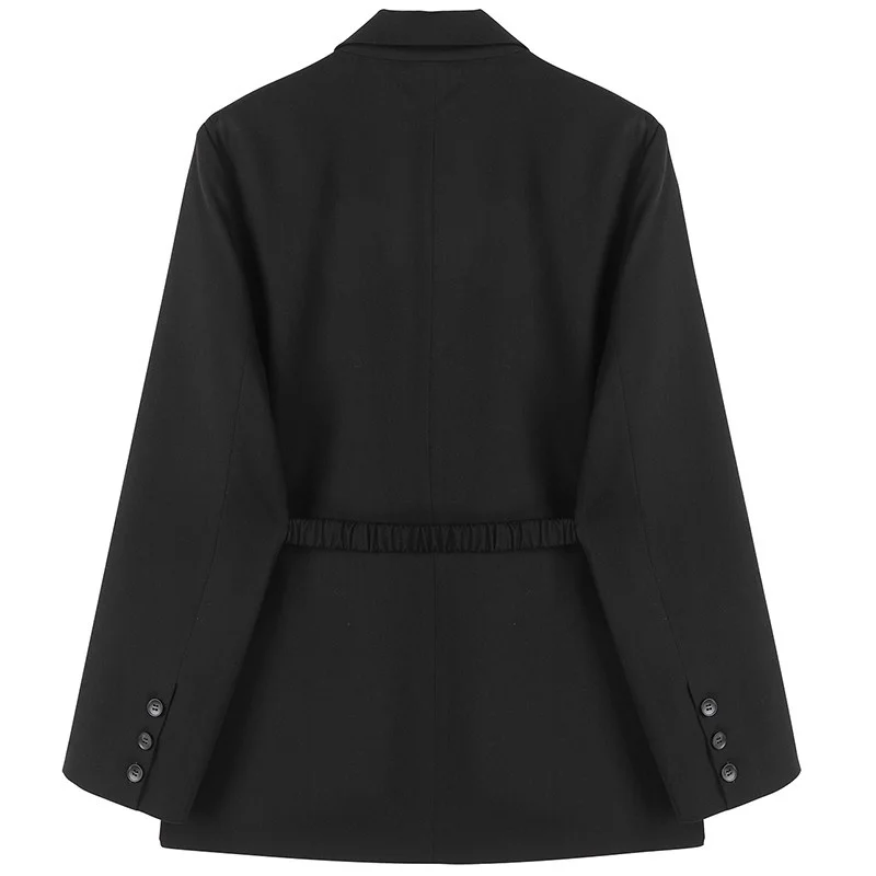 Elegant Black Blazers Office Lady Lapel Single-Breasted Metal Sashes Three Buttons Suit Jacket Women Solid Mid-Length Outerwear
Elegant Black Blazers Office Lady Lapel Single-Breasted Metal Sashes Three Buttons Suit Jacket Women Solid Mid-Length Outerwear