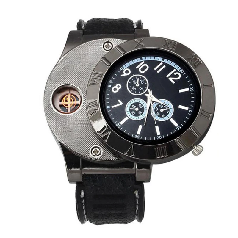 Men Watches Fashion USB Charge Windproof Electronic Flameless Lighter Watches Men Watches Quartz erkek kol saat heren horloge
Men Watches Fashion USB Charge Windproof Electronic Flameless Lighter Watches Men Watches Quartz erkek kol saat heren horloge