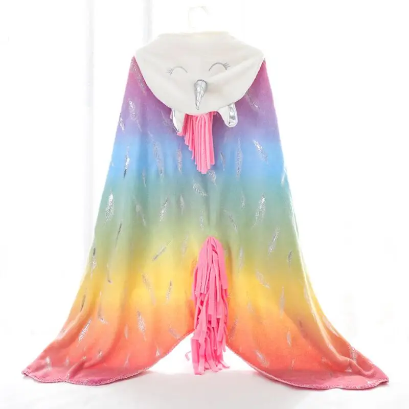 Wearable Hooded Blanket Children Cute Unicorn Bronzing Flannel Blanket Warm Soft Throw Blankets Kid Shawl Aircondition Blanket
Wearable Hooded Blanket Children Cute Unicorn Bronzing Flannel Blanket Warm Soft Throw Blankets Kid Shawl Aircondition Blanket