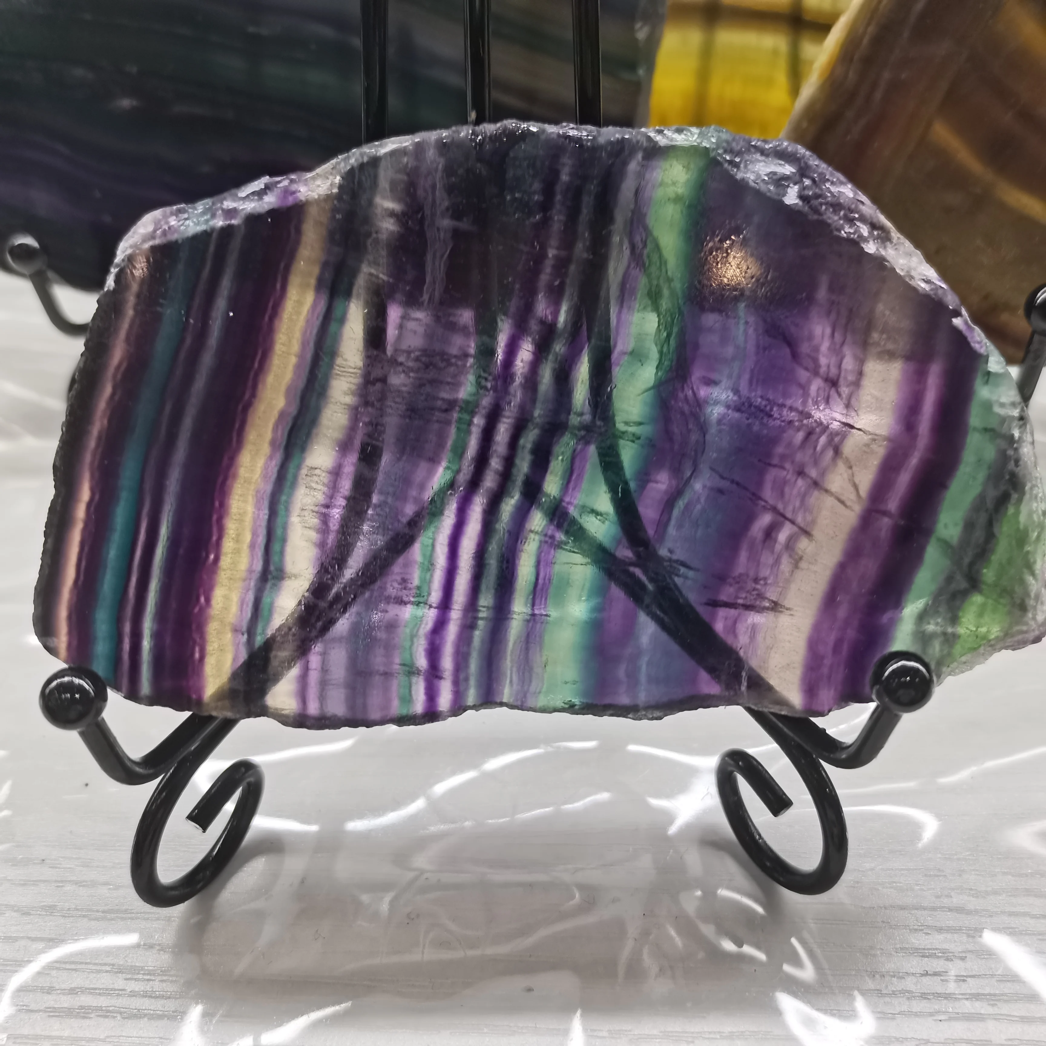 Natural fluorite crystal colorful striped fluorite rainbow quartz jewelry stone ornaments crystal original for gifts
Natural fluorite crystal colorful striped fluorite rainbow quartz jewelry stone ornaments crystal original for gifts
