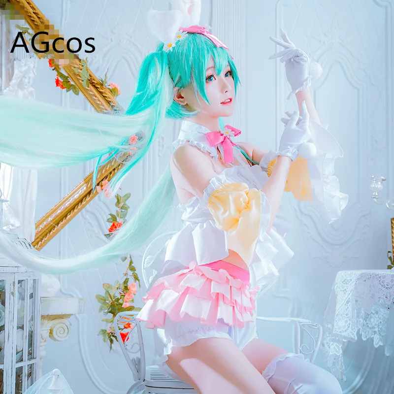 Miku Rabbit Spring Cosplay Vocaloid Miku Cosplay Costume Woman Lovely Outfits Dress Top+Shorts+Gloves+Socks
Miku Rabbit Spring Cosplay Vocaloid Miku Cosplay Costume Woman Lovely Outfits Dress Top+Shorts+Gloves+Socks