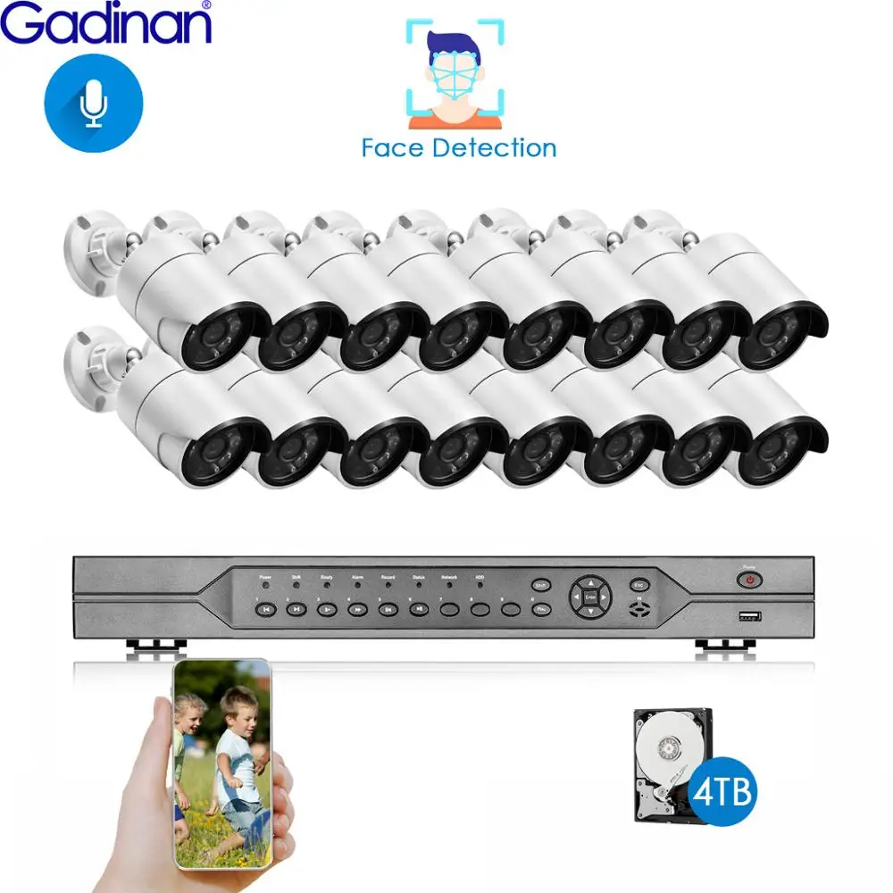 Gadinan 16CH POE NVR Kit 5MP Security System Smart Home Face Detect Microphone Audio Outdoor CCTV IP Camera Video Surveillance
Gadinan 16CH POE NVR Kit 5MP Security System Smart Home Face Detect Microphone Audio Outdoor CCTV IP Camera Video Surveillance