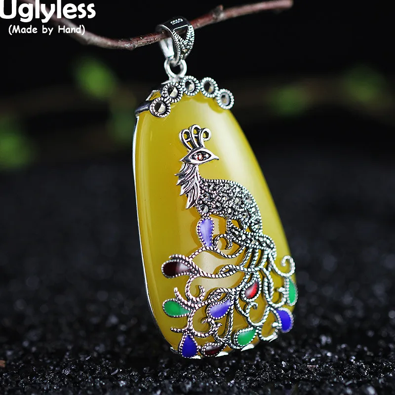 Uglyless Enamel Colorful Peacock Pendants Necklaces for Women 925 Silver Phoenix Jewelry Chalcedony NO Chain Animals Gifts Retro
Uglyless Enamel Colorful Peacock Pendants Necklaces for Women 925 Silver Phoenix Jewelry Chalcedony NO Chain Animals Gifts Retro