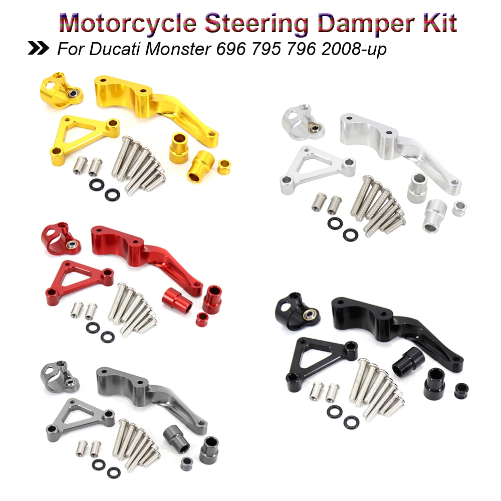 Steering Damper Stabilizer Motorcycle For Ducati Monster 696 795 796 2008-up Dampers Mount Bracket Support Kit Accessories
Steering Damper Stabilizer Motorcycle For Ducati Monster 696 795 796 2008-up Dampers Mount Bracket Support Kit Accessories