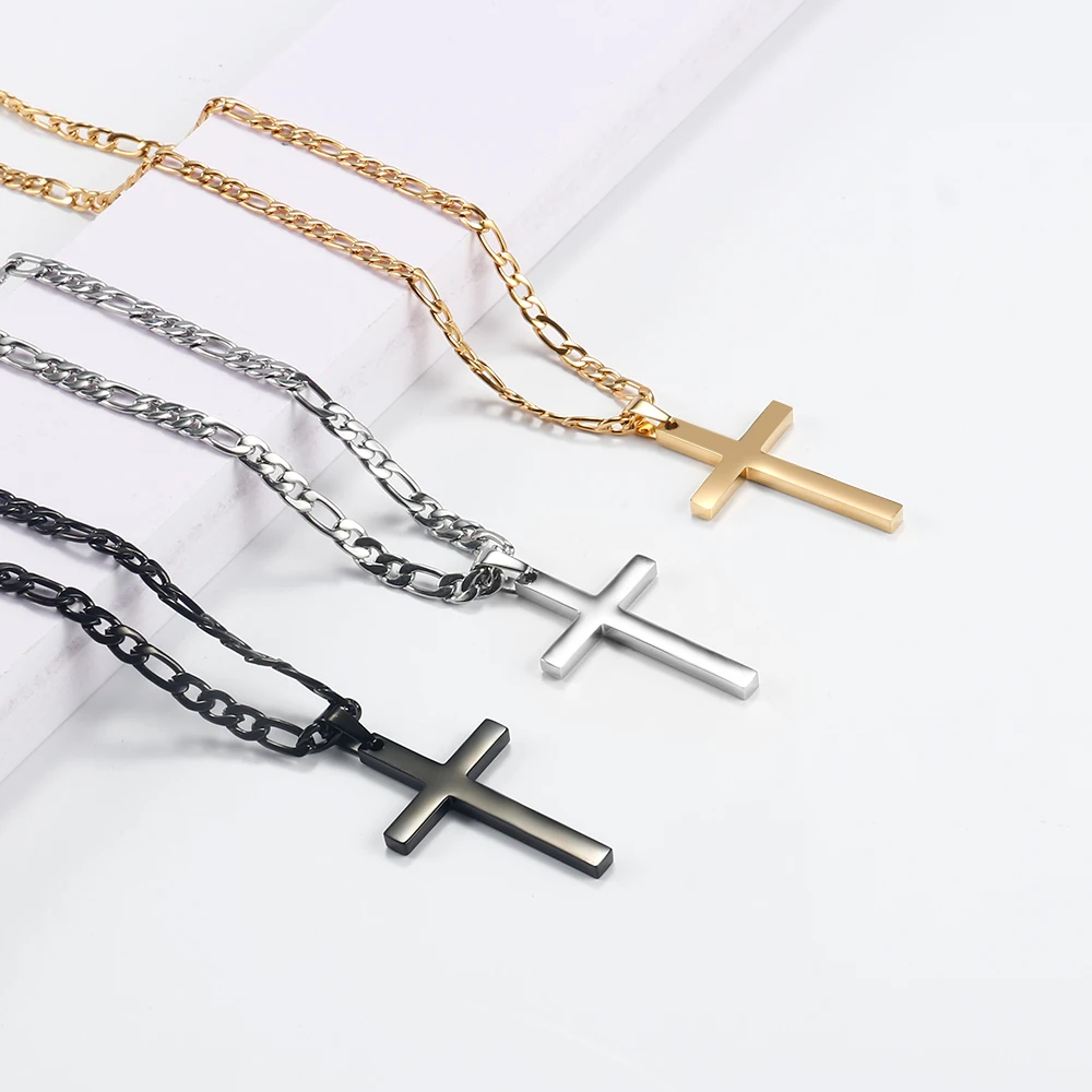 316L Stainless Steel Figaro Chain Necklace for Men Women Gold/ Silver Color Cross Pendant Waterproof Necklaces Fashion Jewelry
316L Stainless Steel Figaro Chain Necklace for Men Women Gold/ Silver Color Cross Pendant Waterproof Necklaces Fashion Jewelry