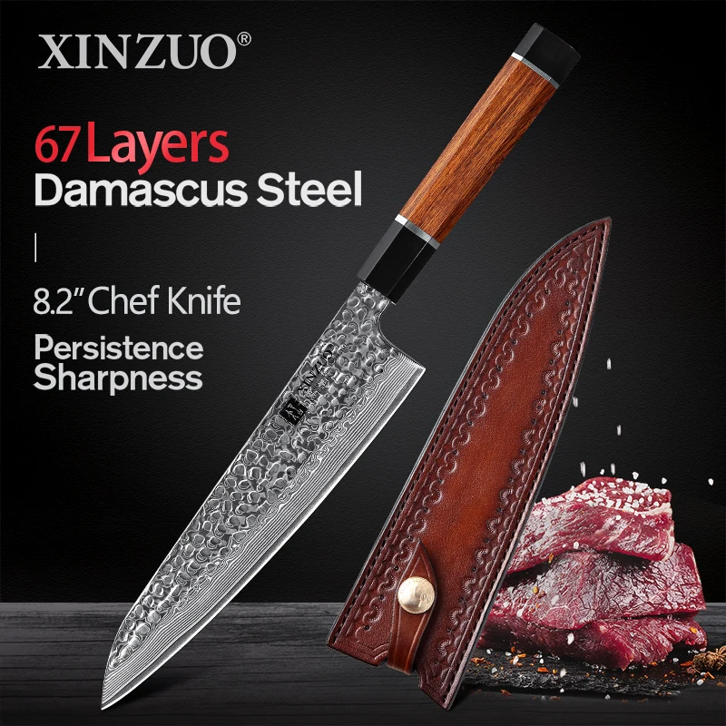XINZUO Professional 8.2" Damascus Steel Chef Knife High End Japanese Style Kitchen Gyutou Knives Sharp Cutter Excellent Handle
XINZUO Professional 8.2" Damascus Steel Chef Knife High End Japanese Style Kitchen Gyutou Knives Sharp Cutter Excellent Handle
