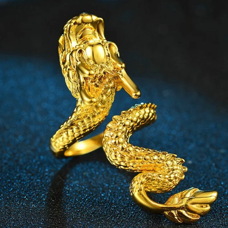 Domineering Dragon Rings Adjustable Opening The Legendary Dragon Good Luck Ring for Men Women Jewelry Biker Hip Hop Ring
Domineering Dragon Rings Adjustable Opening The Legendary Dragon Good Luck Ring for Men Women Jewelry Biker Hip Hop Ring