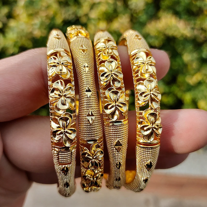 4pcs Dubai Bride 24k Gold Color Bangles For Women Bijoux Africaine Bracelets Jewellery For Wedding Jewelry Party Gifts
4pcs Dubai Bride 24k Gold Color Bangles For Women Bijoux Africaine Bracelets Jewellery For Wedding Jewelry Party Gifts