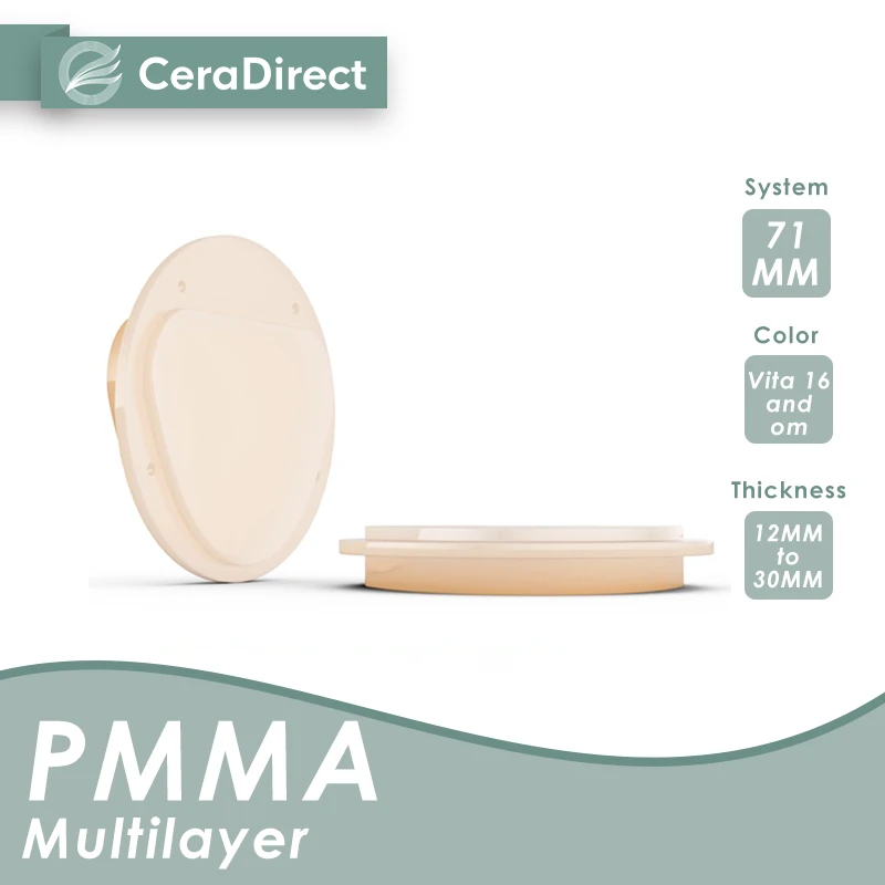 Anniversary sale Ceradirect Multilayer PMMA Block AG System(71mm) thickness 13,16,20mm for Dental Lab CAD/CAM
Anniversary sale Ceradirect Multilayer PMMA Block AG System(71mm) thickness 13,16,20mm for Dental Lab CAD/CAM