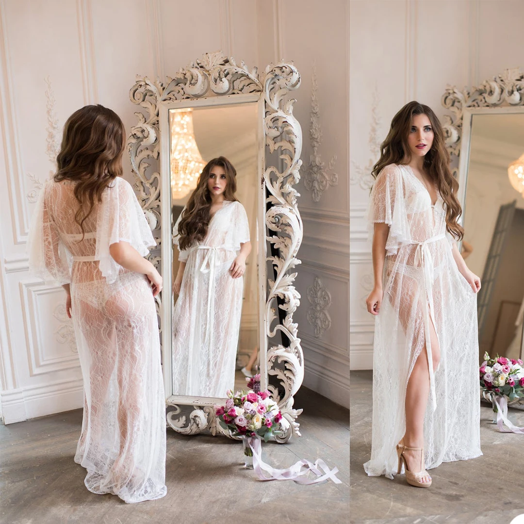 Sexy Custom Made Nightgown Short Sleeve V-Neck Floor Length Pajamas Wedding Party Bridal Prom For Photo Shoot Dress
Sexy Custom Made Nightgown Short Sleeve V-Neck Floor Length Pajamas Wedding Party Bridal Prom For Photo Shoot Dress