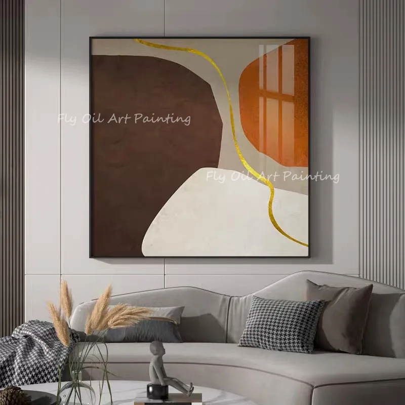 100% hand painted gold foil brown canvas Oil Painting Handmade Modern Paintings On Canvas Home Office Wall Decoration Frameless
100% hand painted gold foil brown canvas Oil Painting Handmade Modern Paintings On Canvas Home Office Wall Decoration Frameless
