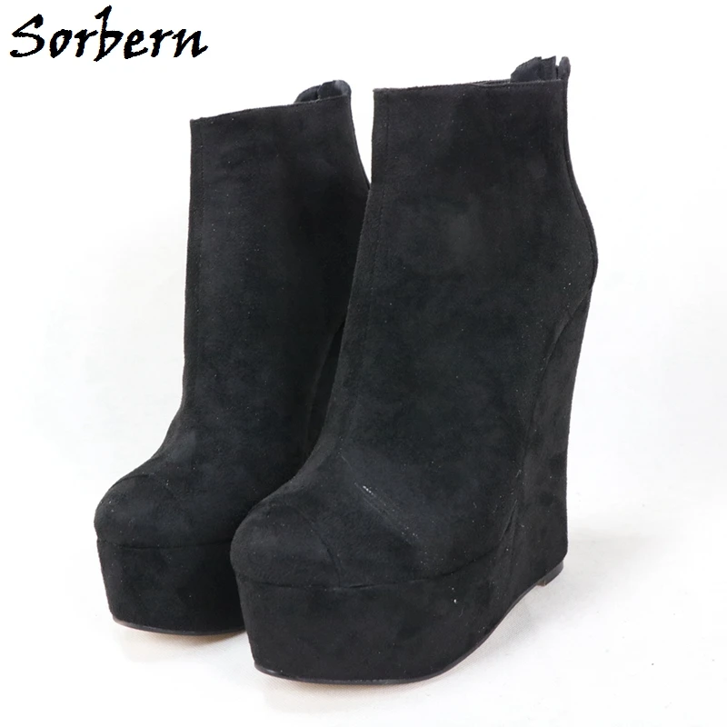 Sorbern Comfortable Ankle High Women Boot Short Wedge High Heel Platform Custom Color Size 35-46 Booties Round Toe Zipper
Sorbern Comfortable Ankle High Women Boot Short Wedge High Heel Platform Custom Color Size 35-46 Booties Round Toe Zipper